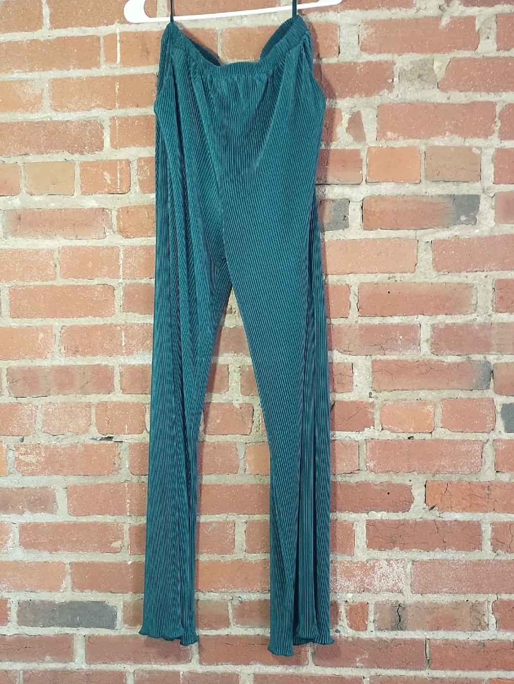 She + Sky Emerald Pleated Wide-Leg Jumpsuit Pants